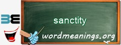 WordMeaning blackboard for sanctity